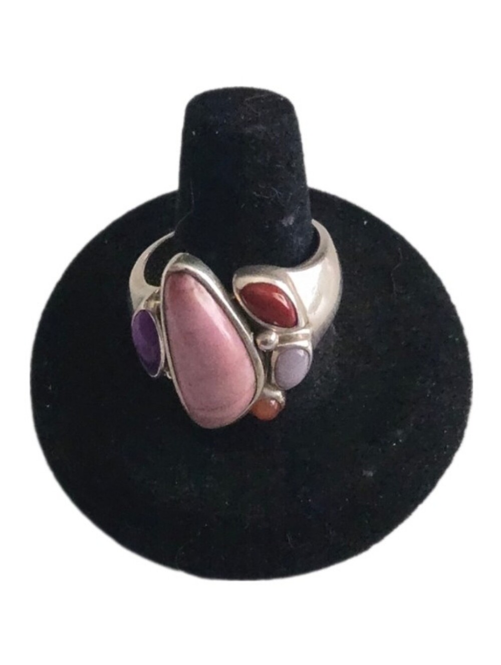 Whitney Kelly 925 Sterling Silver Multi-Gemstone Cluster Ring Sz 10